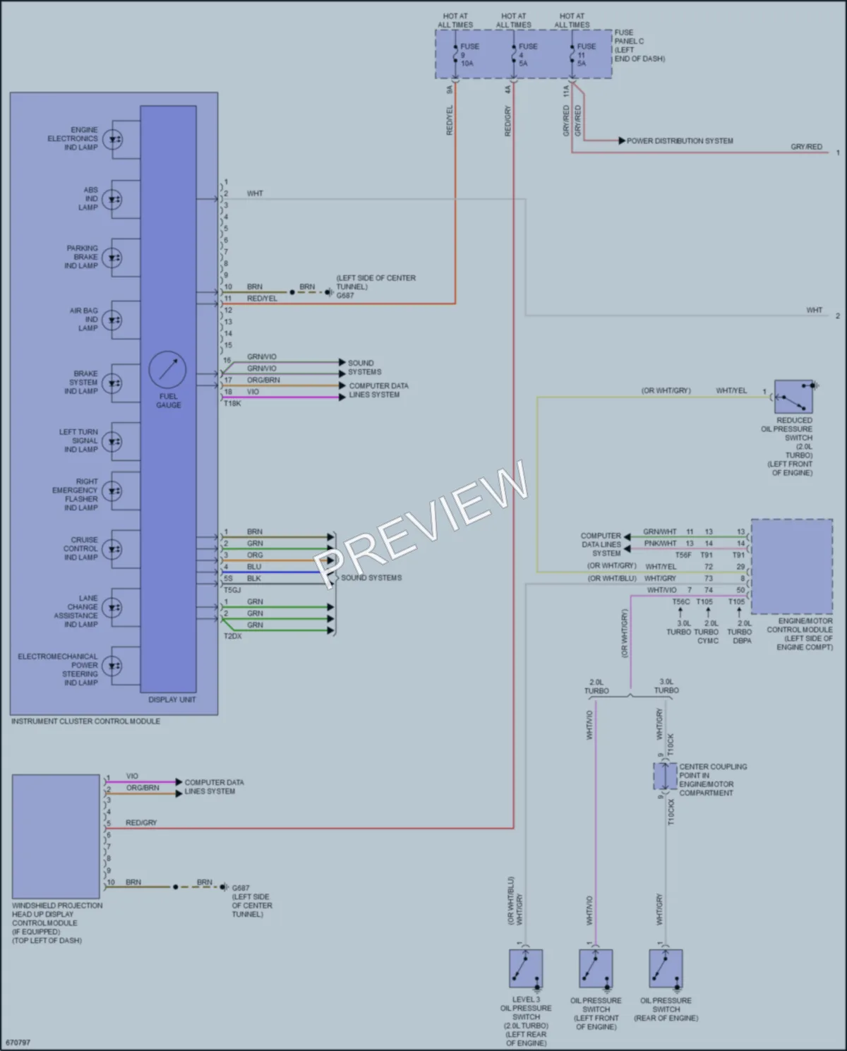2019 Audi A4 Instrument Cluster wiring diagram preview