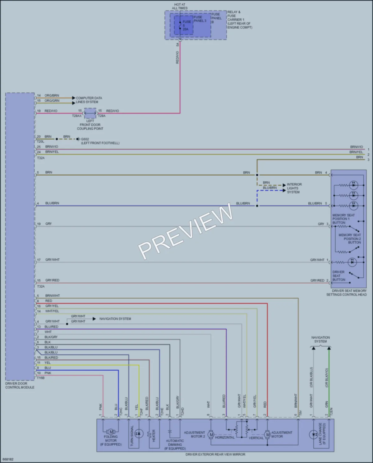 2019 Audi A4allroad Memory Systems wiring diagram preview