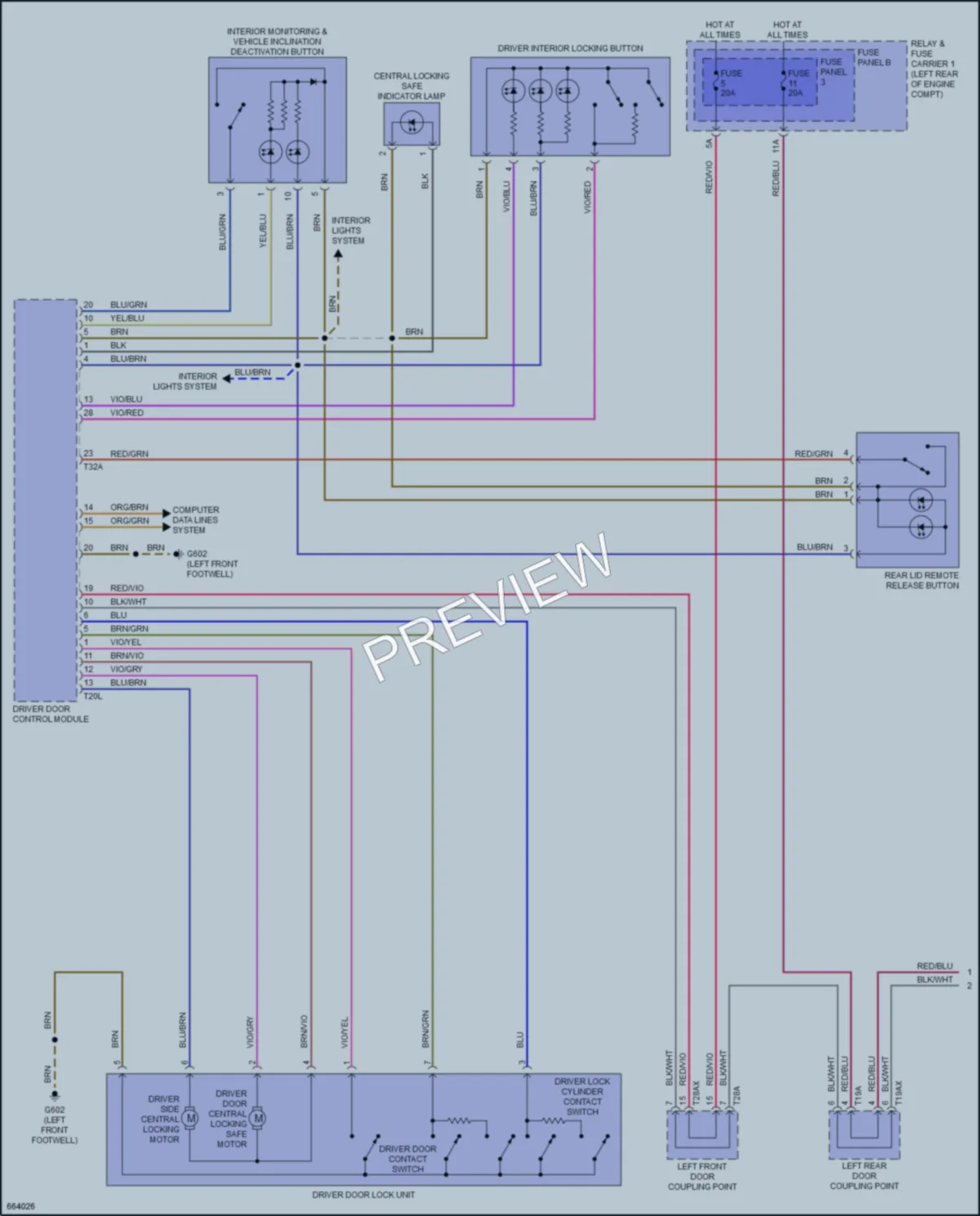 2019 Audi A4allroad Power Door Locks wiring diagram preview