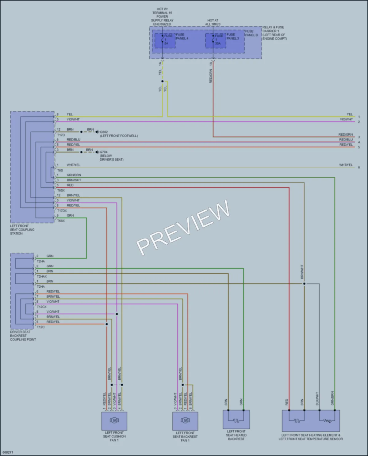 2019 Audi A4allroad Power Seats wiring diagram preview