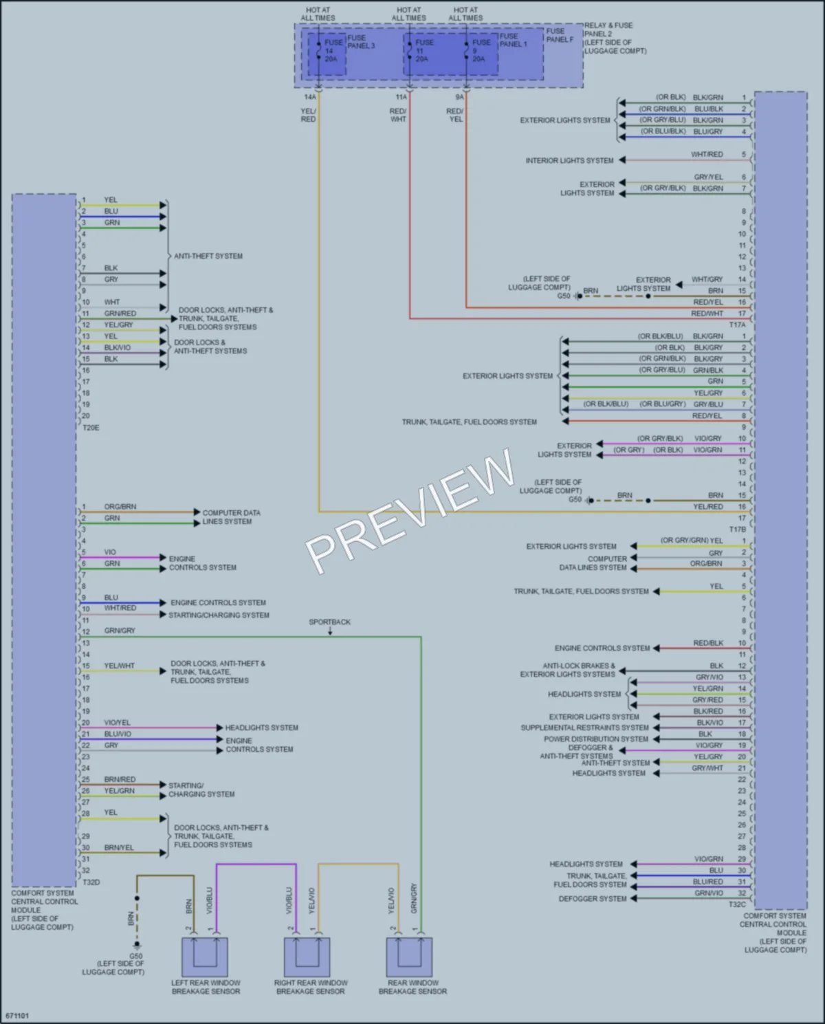 2019 Audi A5 Body Control Modules wiring diagram preview