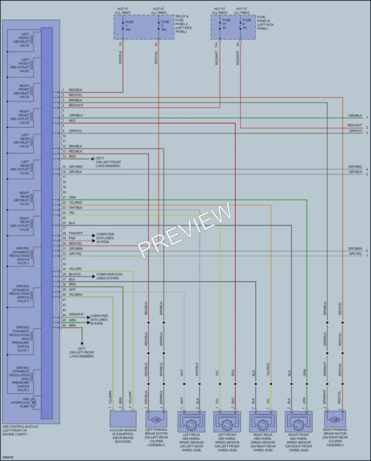 2019 Audi A6 Anti Lock Brakes wiring diagram preview