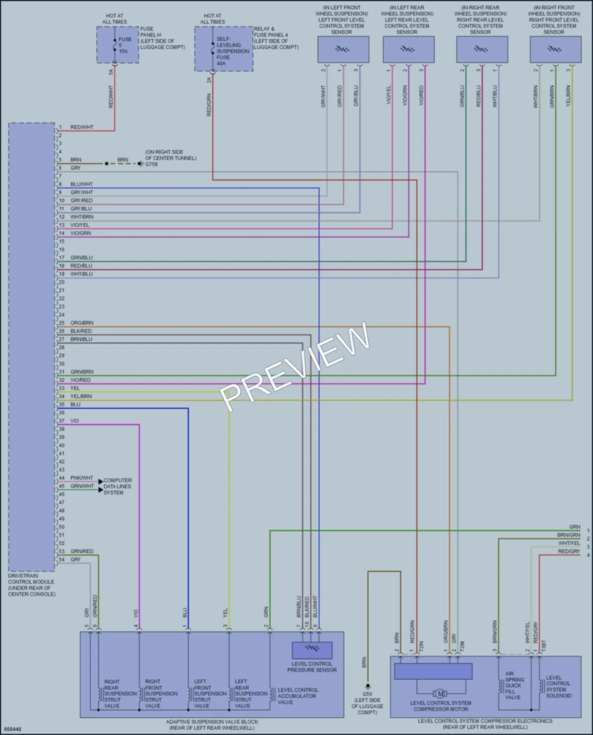 2019 Audi A6 Electronic Suspension wiring diagram preview
