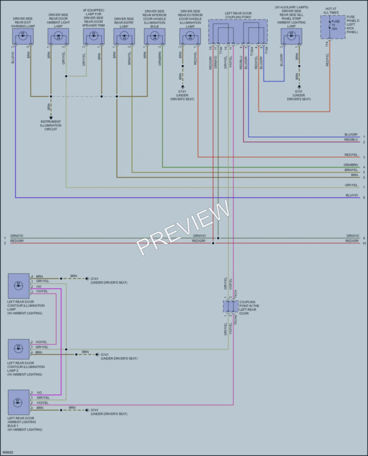 2019 Audi A6 Interior Lights wiring diagram preview