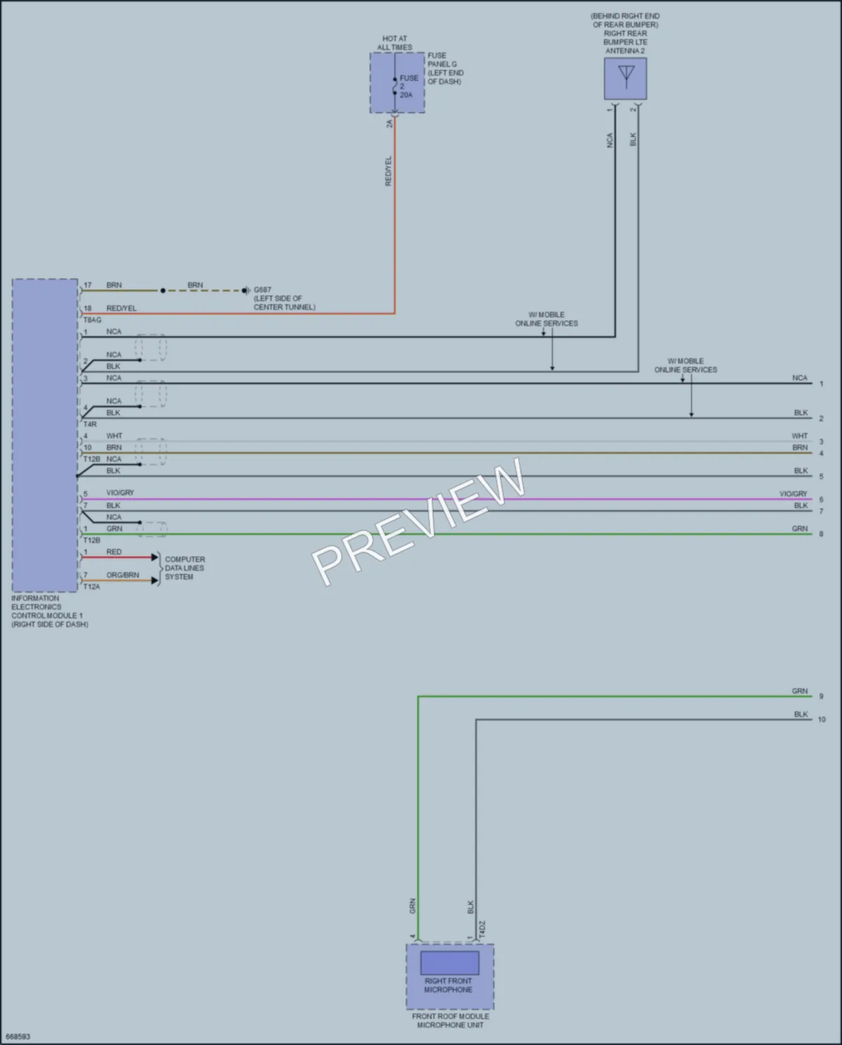 2019 Audi A6 Navigation wiring diagram preview