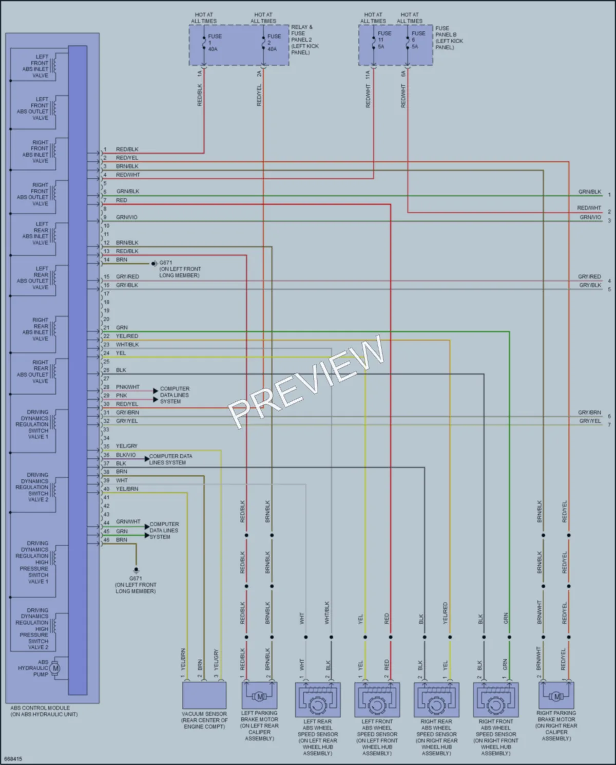 2019 Audi A7 Anti Lock Brakes wiring diagram preview