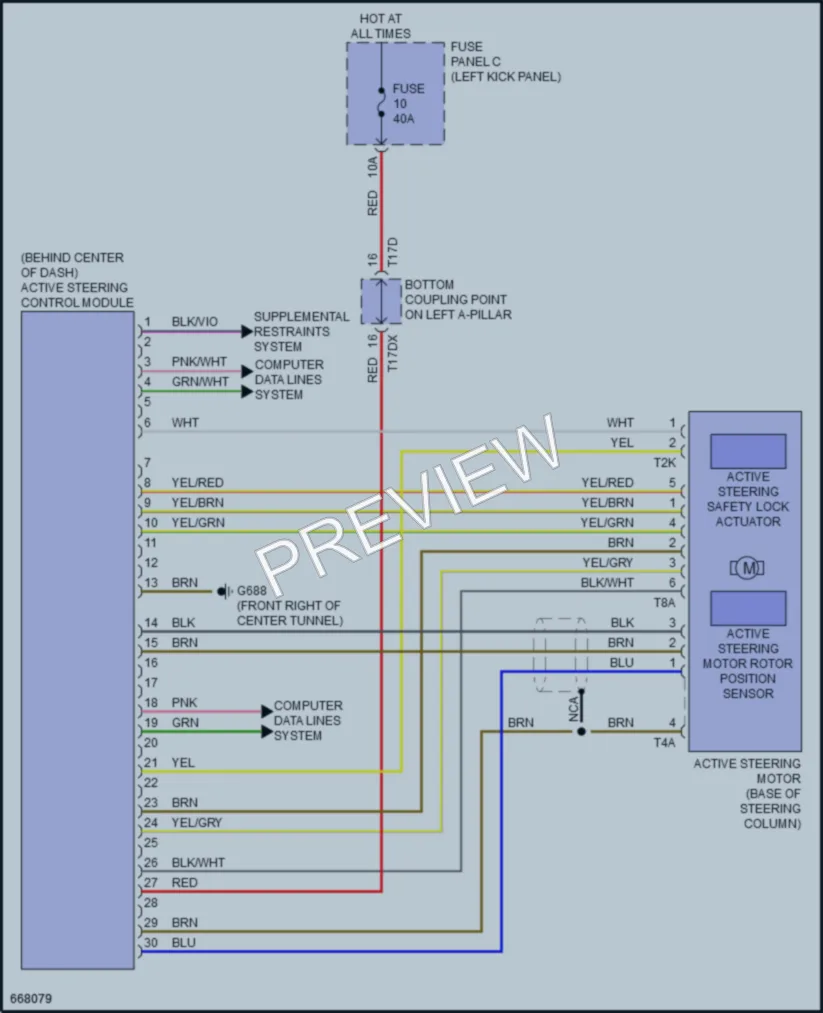 2019 Audi A7 Electronic Power Steering wiring diagram preview
