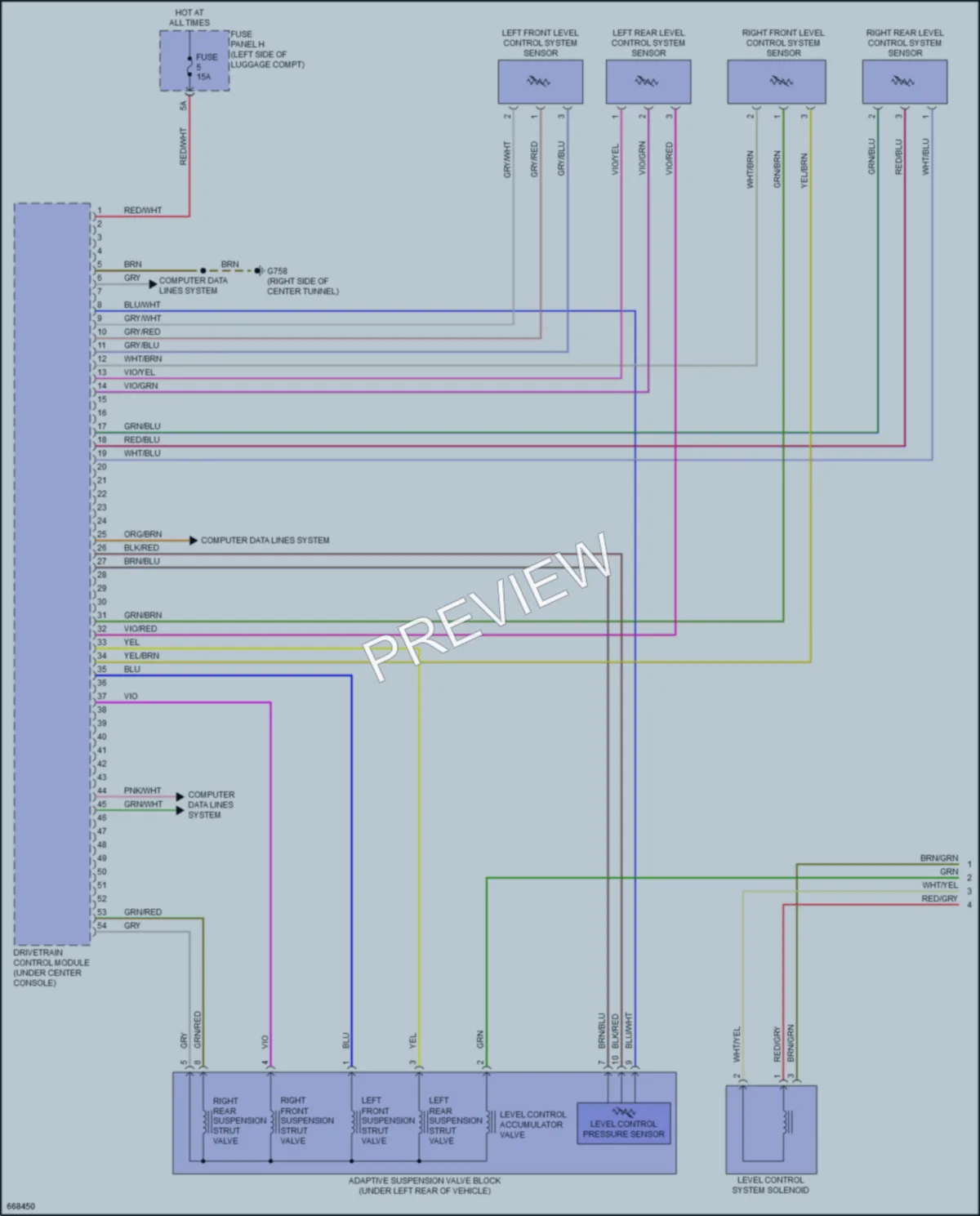 2019 Audi A7 Electronic Suspension wiring diagram preview