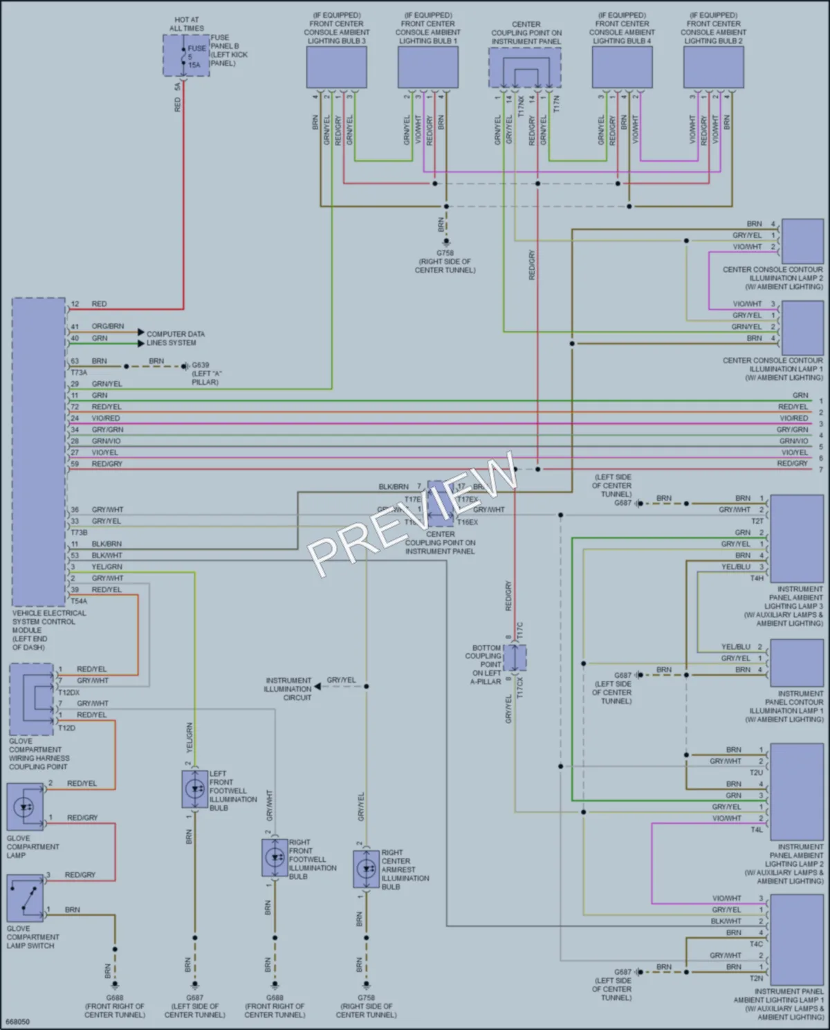 2019 Audi A7 Interior Lights wiring diagram preview