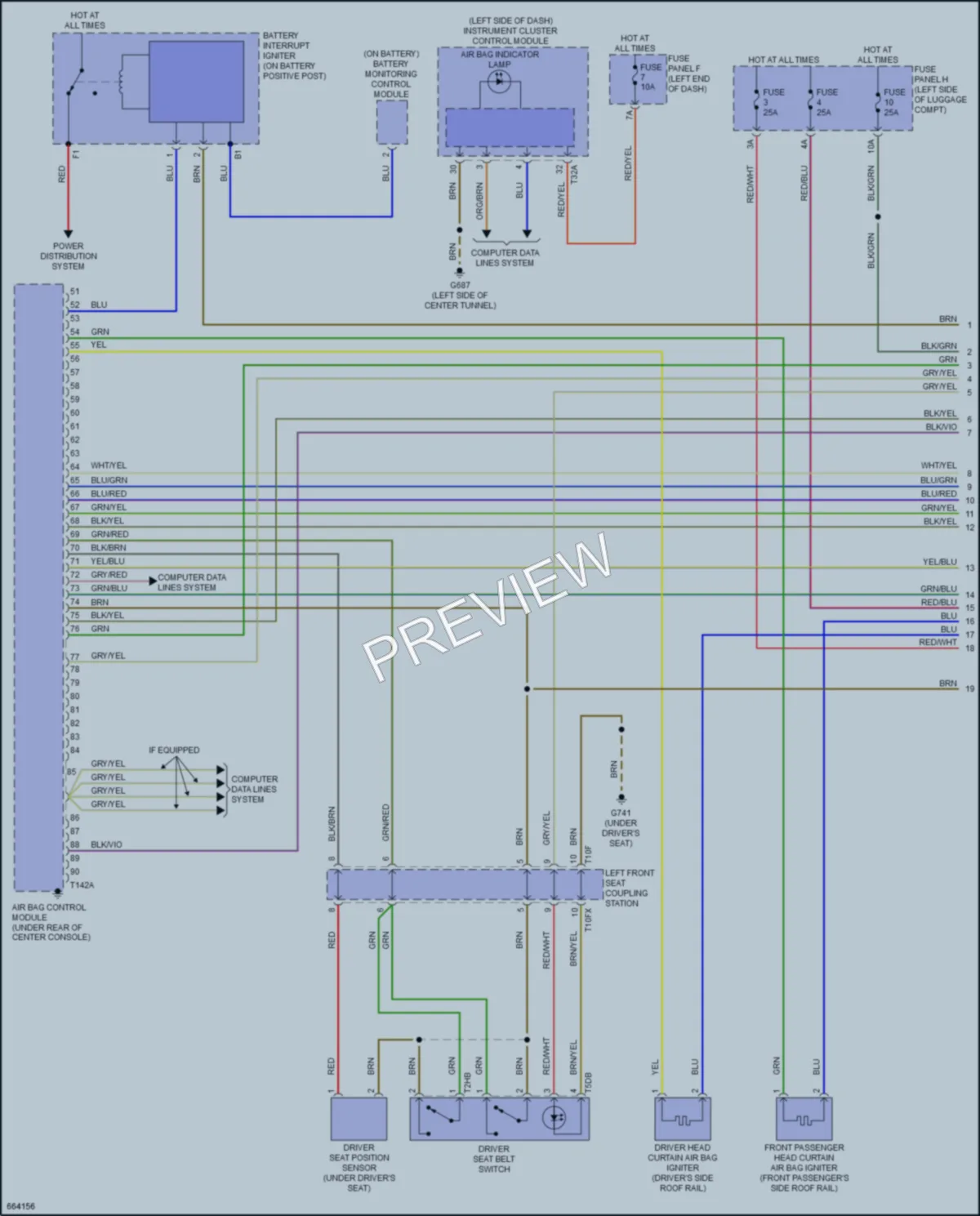 2019 Audi A7 Supplemental Restraints wiring diagram preview