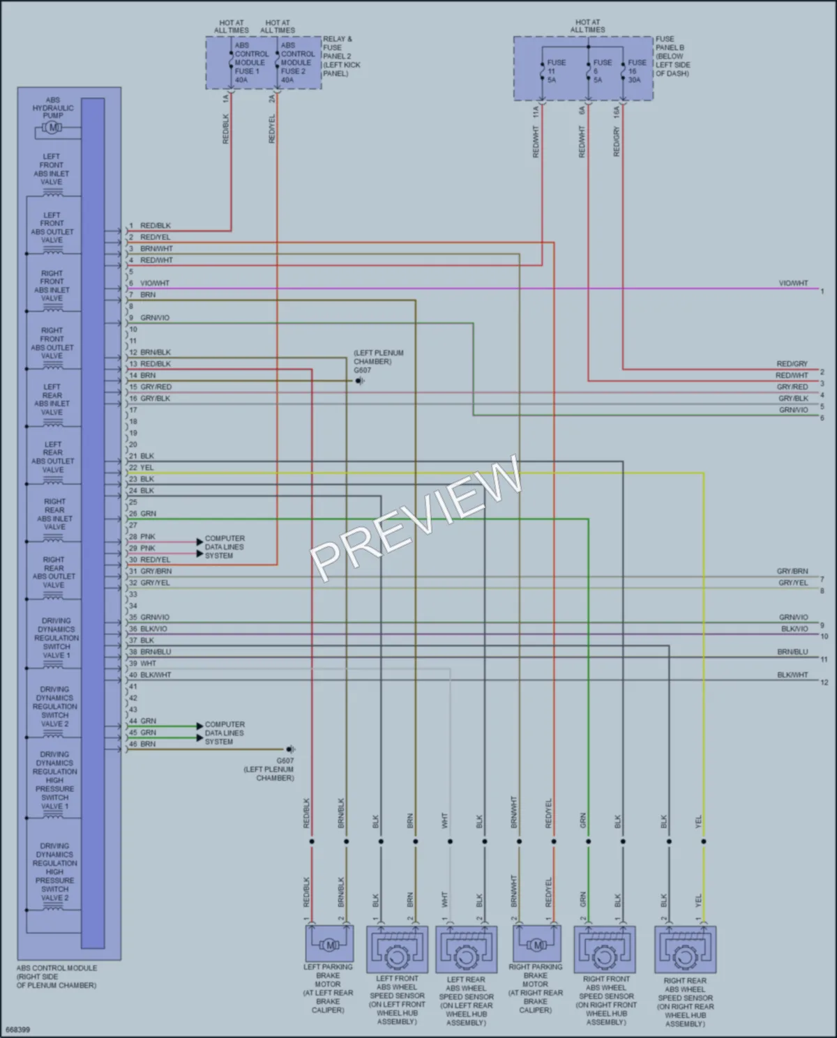 2019 Audi A8 Anti Lock Brakes wiring diagram preview