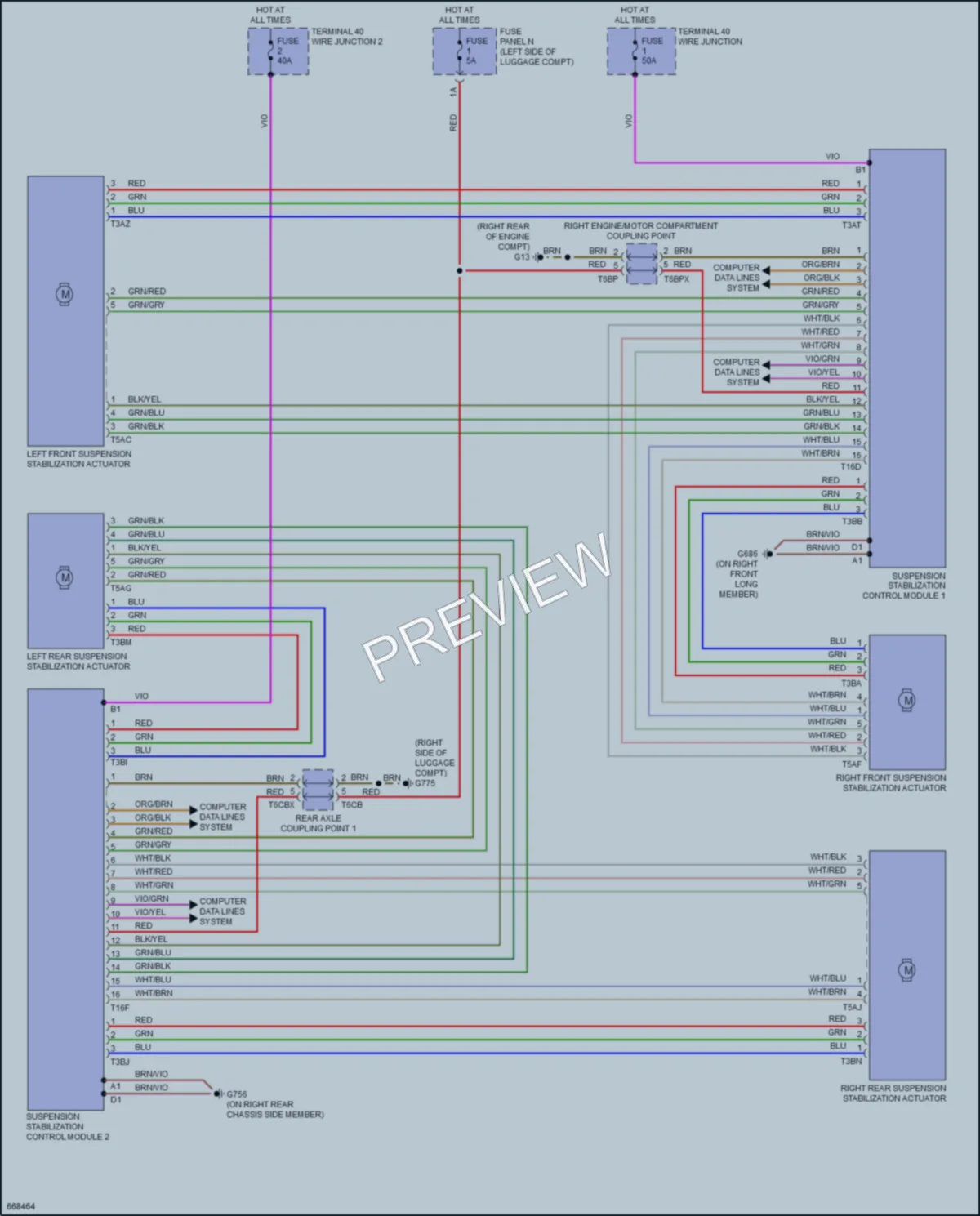 2019 Audi A8 Electronic Suspension wiring diagram preview