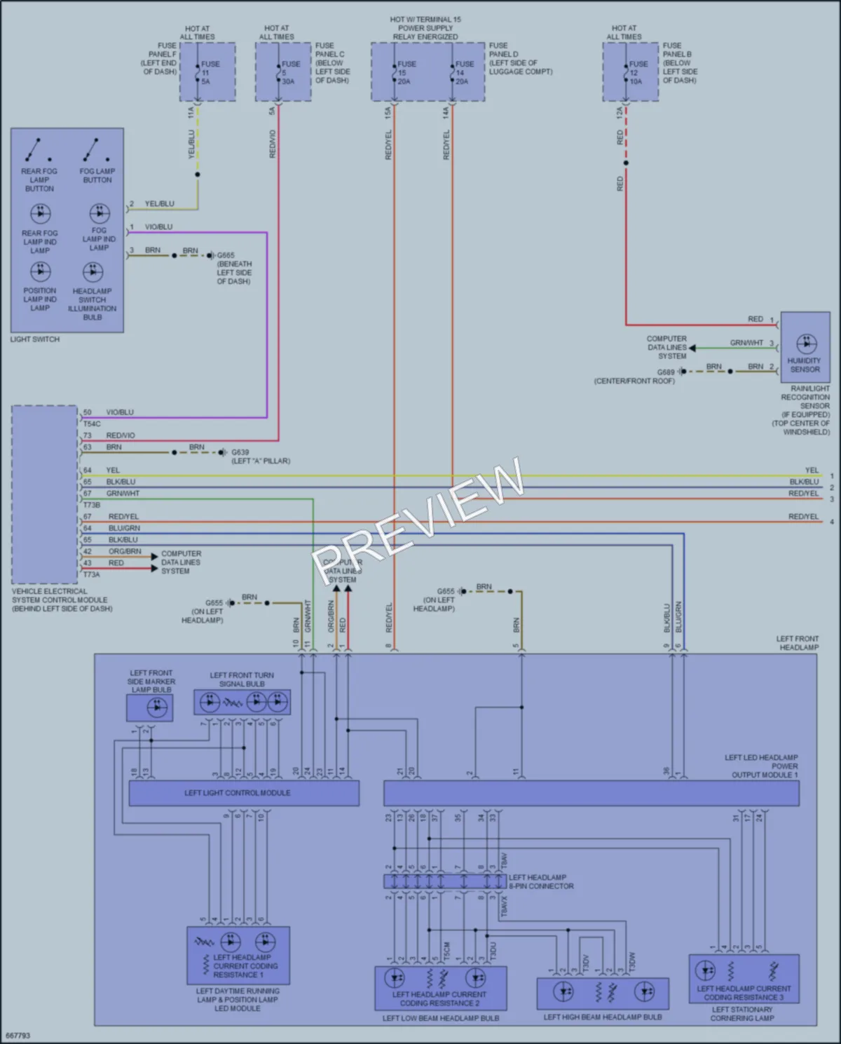 2019 Audi A8 Headlights wiring diagram preview