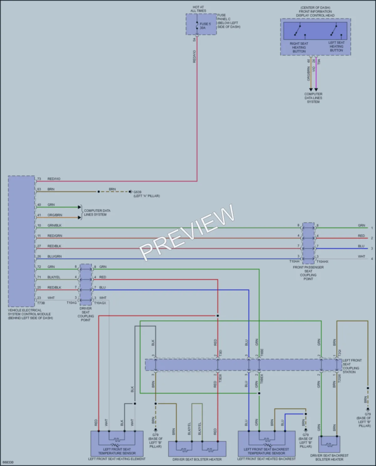 2019 Audi A8 Power Seats wiring diagram preview