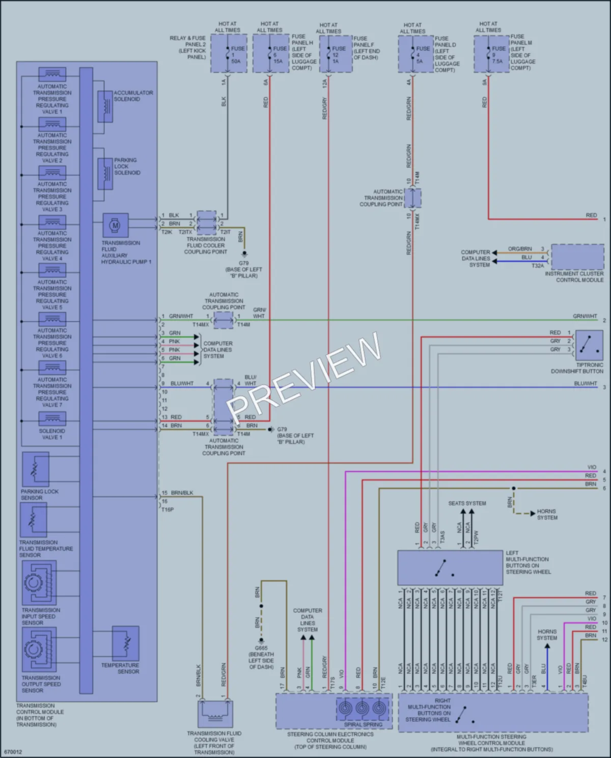 2019 Audi A8 Transmission wiring diagram preview
