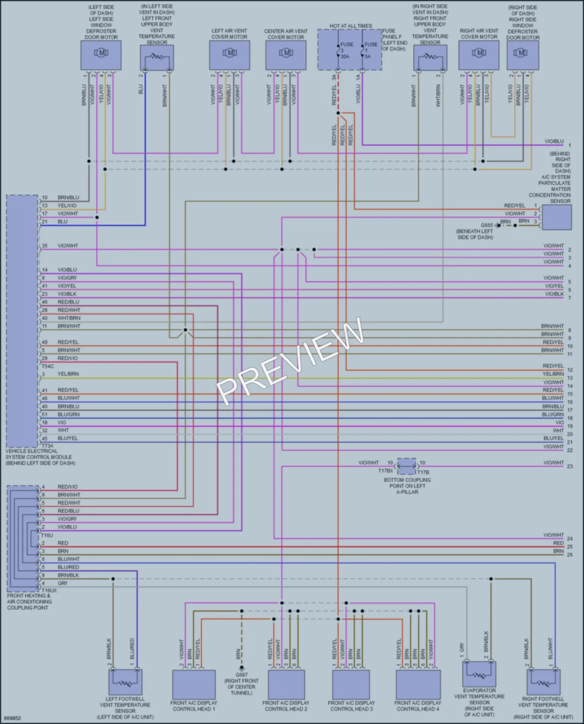 2019 Audi A8L Air Conditioning wiring diagram preview