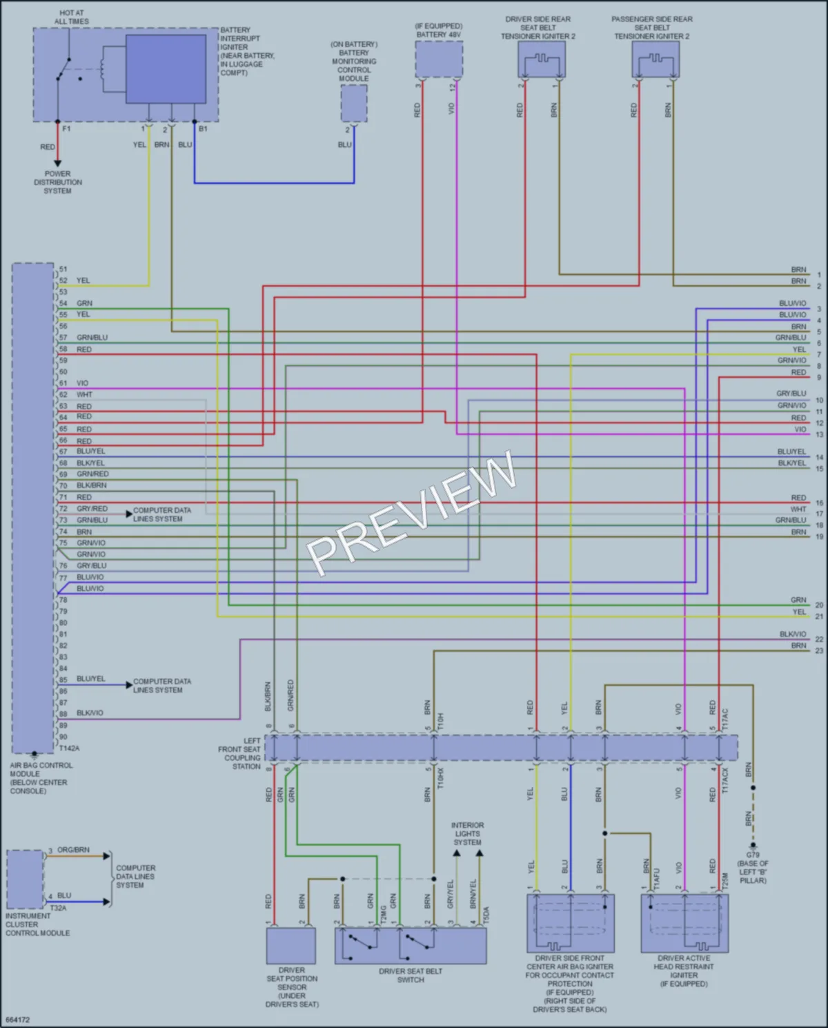 2019 Audi A8L Supplemental Restraints wiring diagram preview