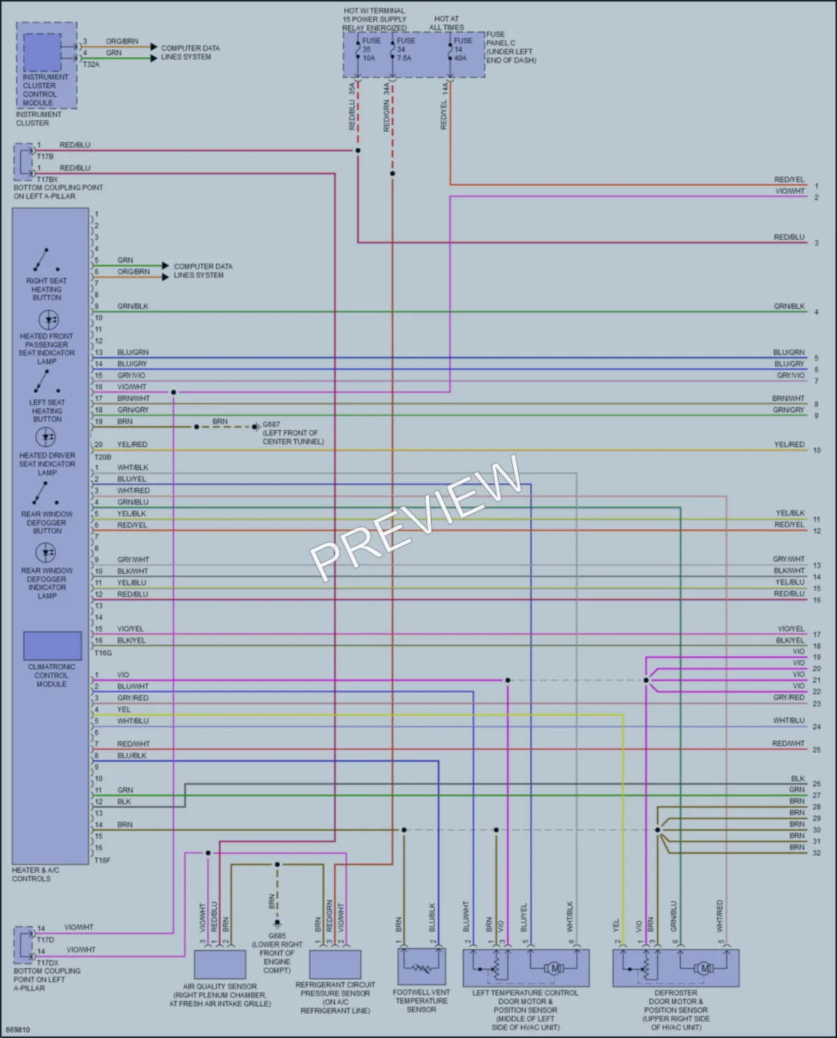 2019 Audi Q3 Air Conditioning wiring diagram preview