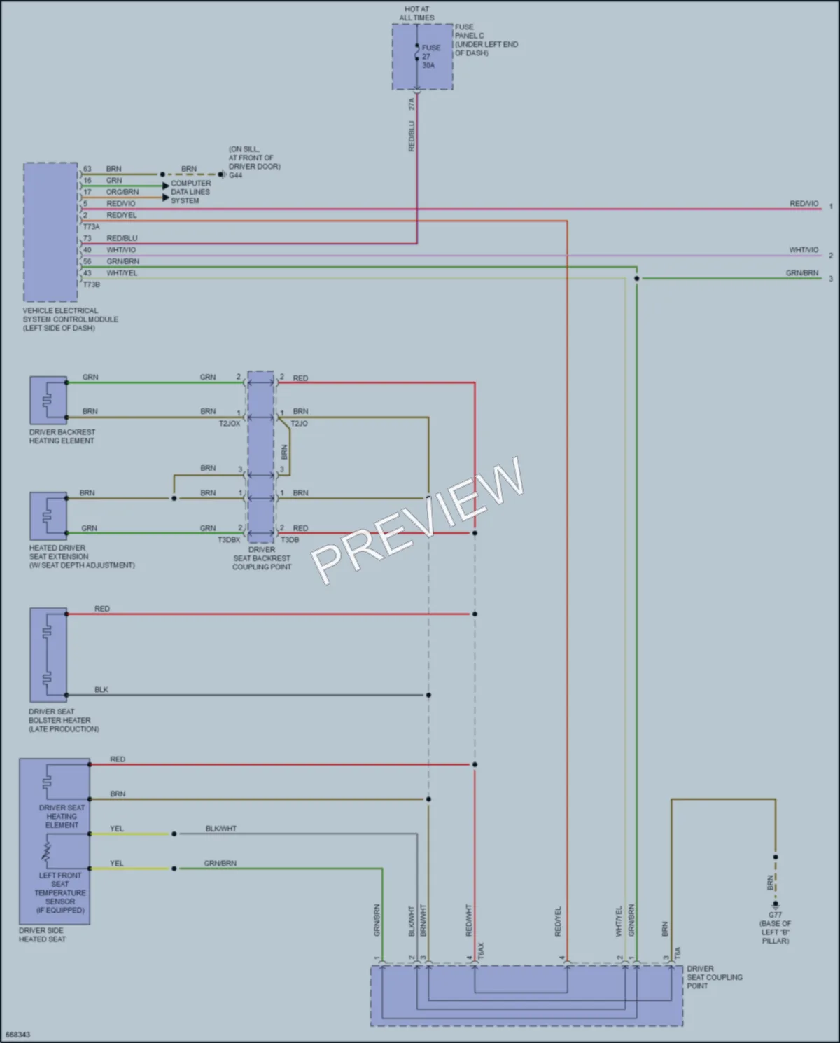 2019 Audi Q3 Power Seats wiring diagram preview