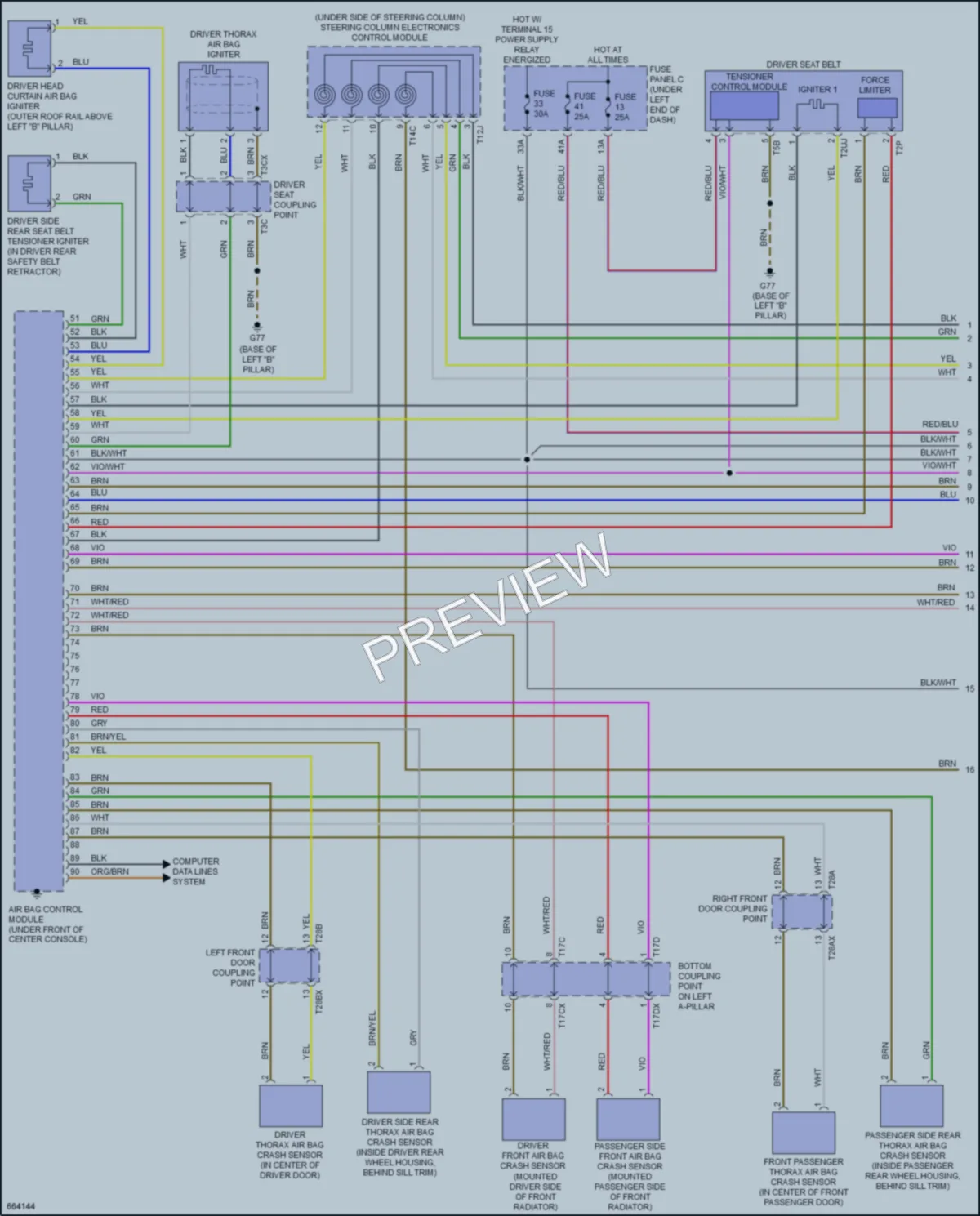 2019 Audi Q3 Supplemental Restraints wiring diagram preview