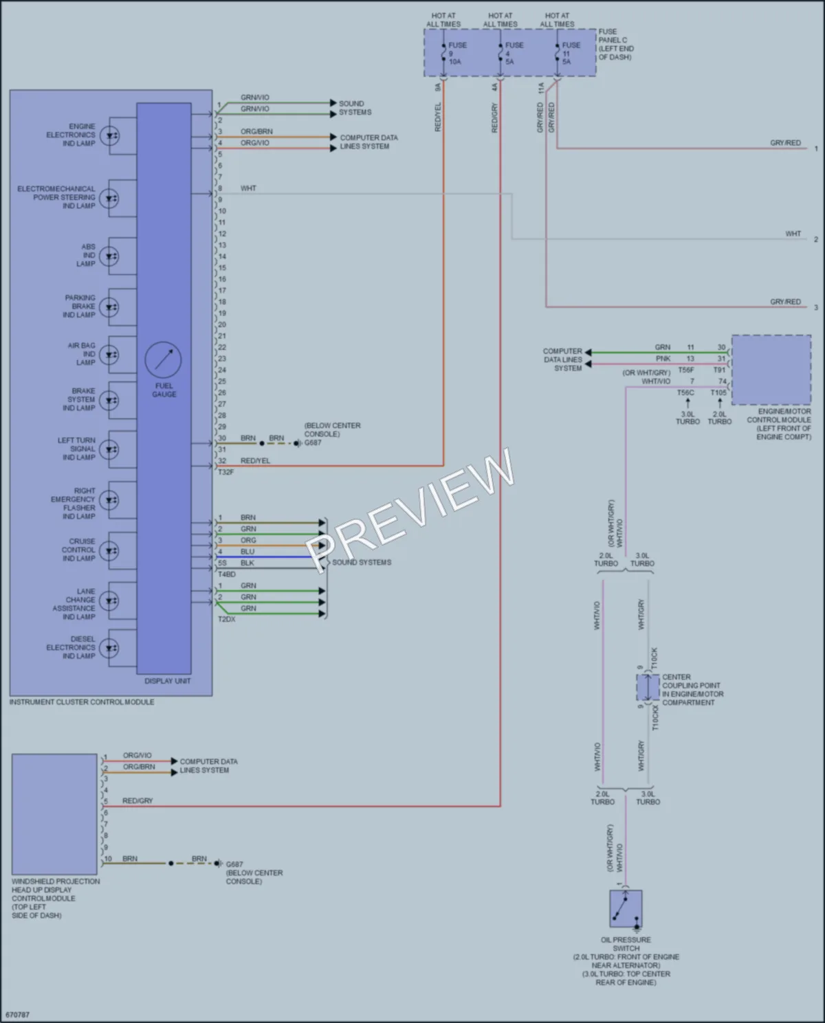 2019 Audi Q5 Instrument Cluster wiring diagram preview