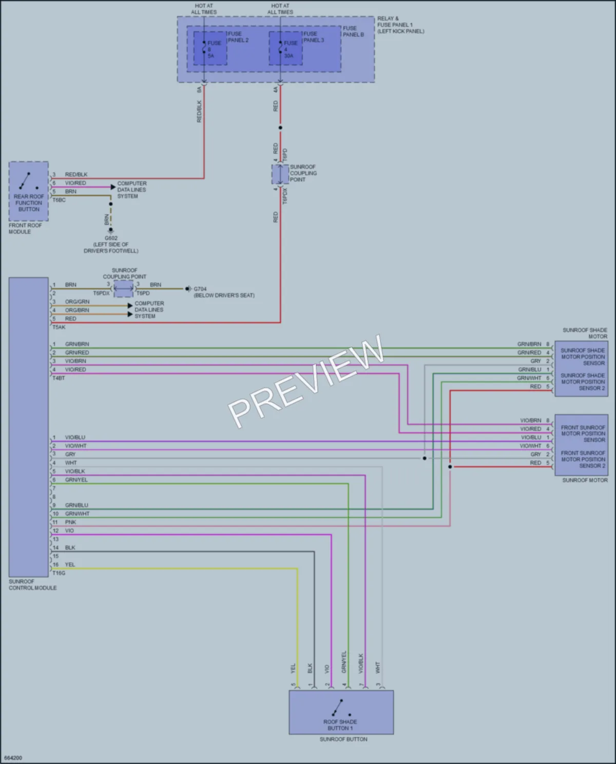 2019 Audi Q5 Power Top Sunroof wiring diagram preview