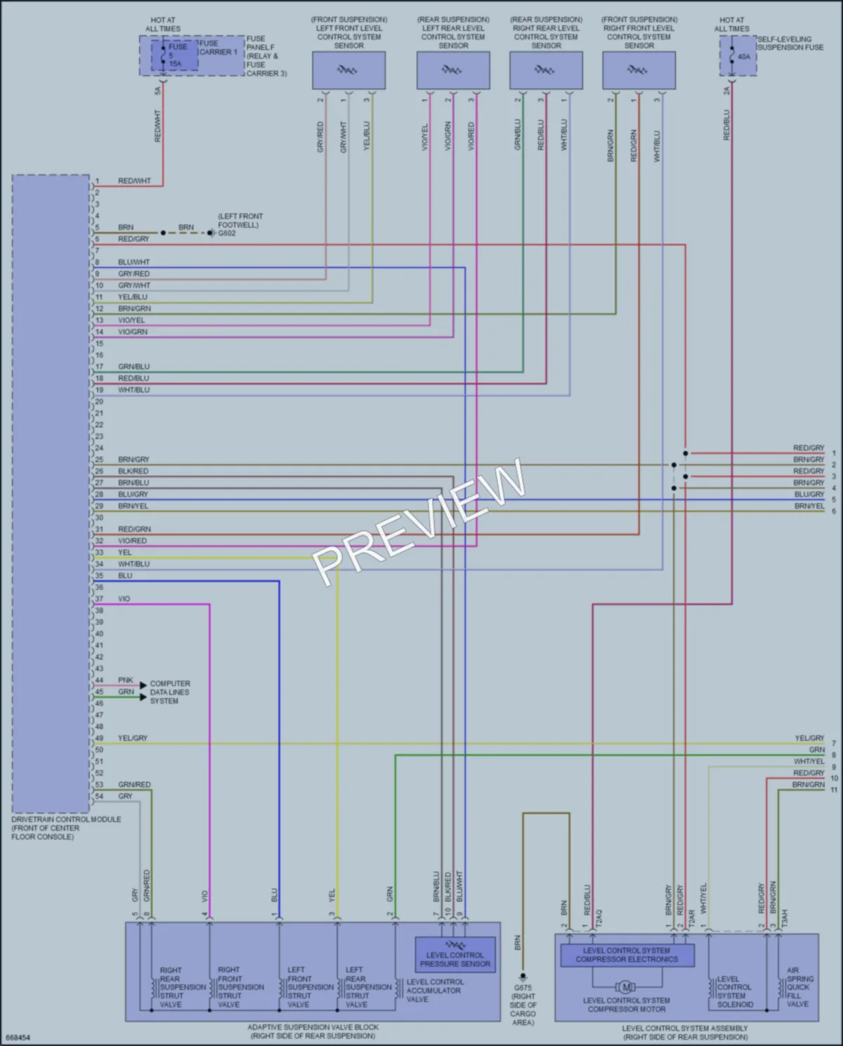 2019 Audi Q7 Electronic Suspension wiring diagram preview