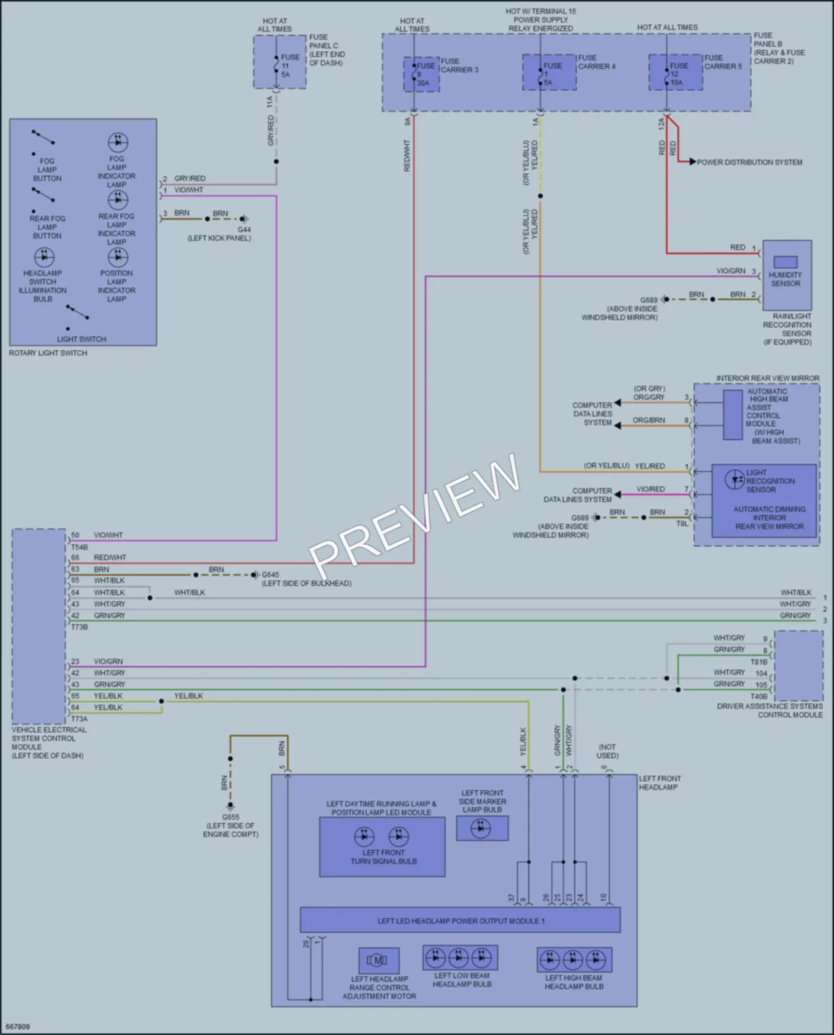 2019 Audi Q7 Headlights wiring diagram preview