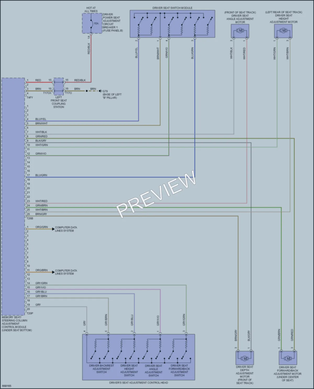 2019 Audi Q7 Memory Systems wiring diagram preview