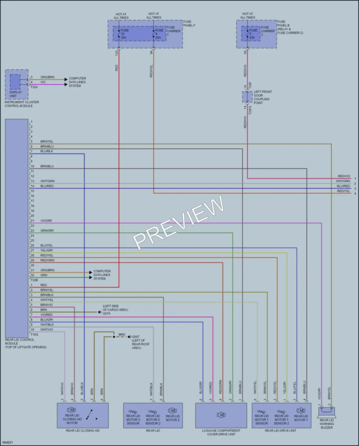 2019 Audi Q7 Trunk Tailgate Fuel Door wiring diagram preview