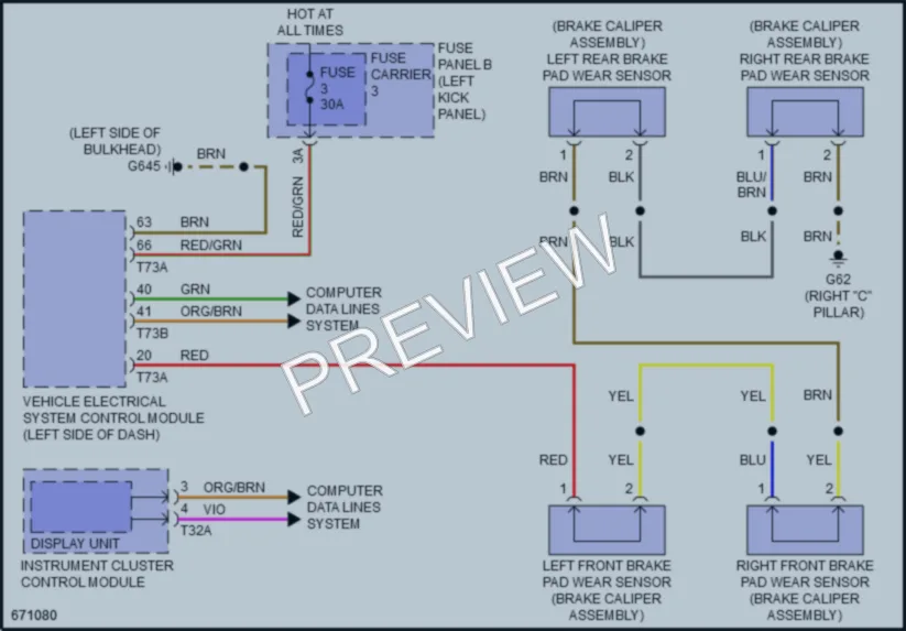 2019 Audi Q7 Warning Systems wiring diagram preview