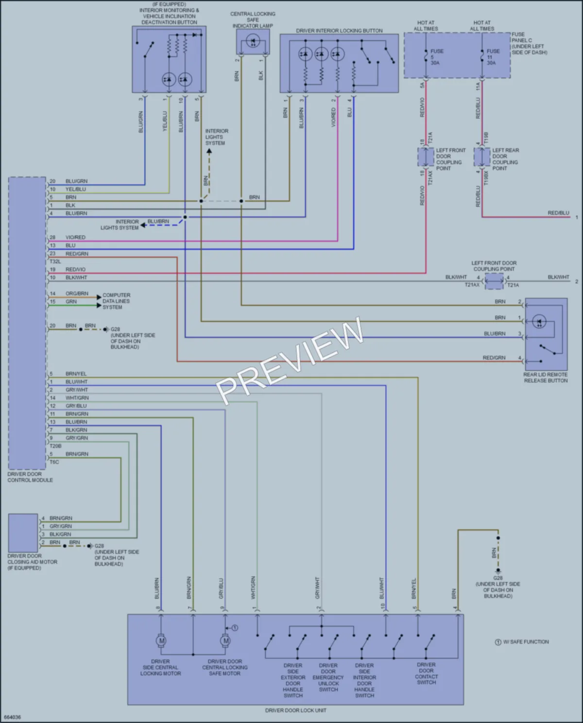 2019 Audi Q8 Power Door Locks wiring diagram preview