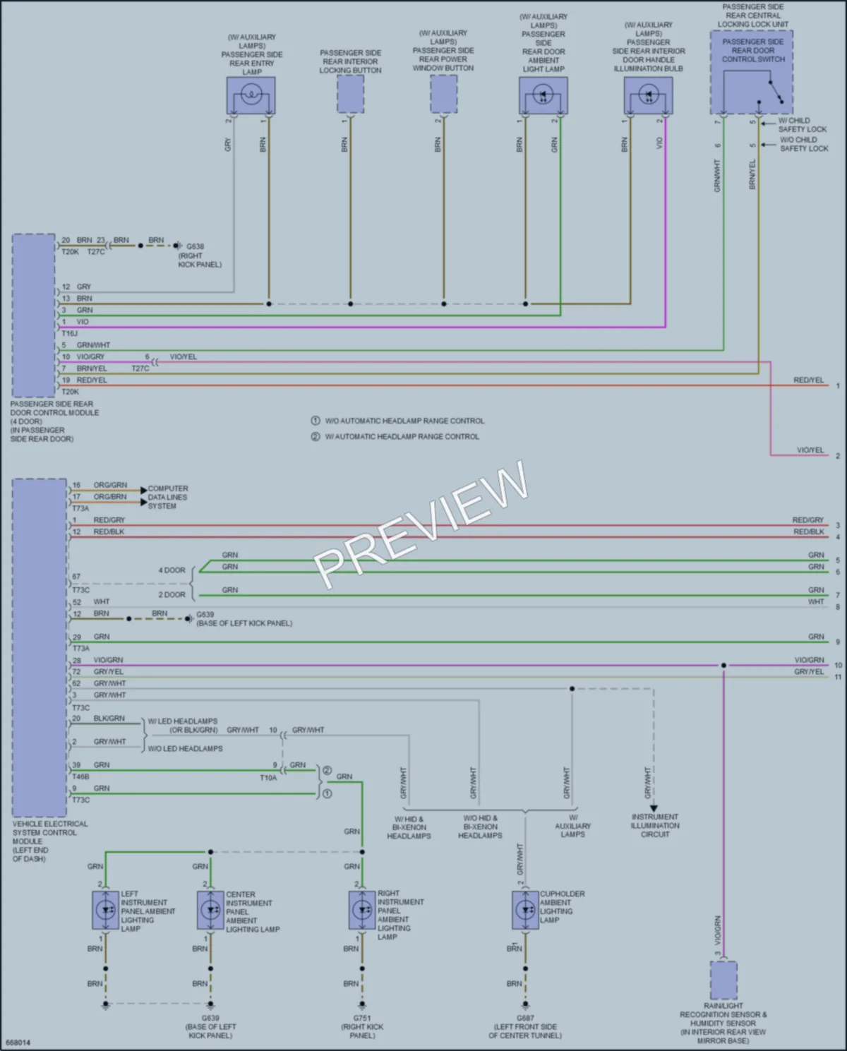 2019 Audi RS3 Interior Lights wiring diagram preview