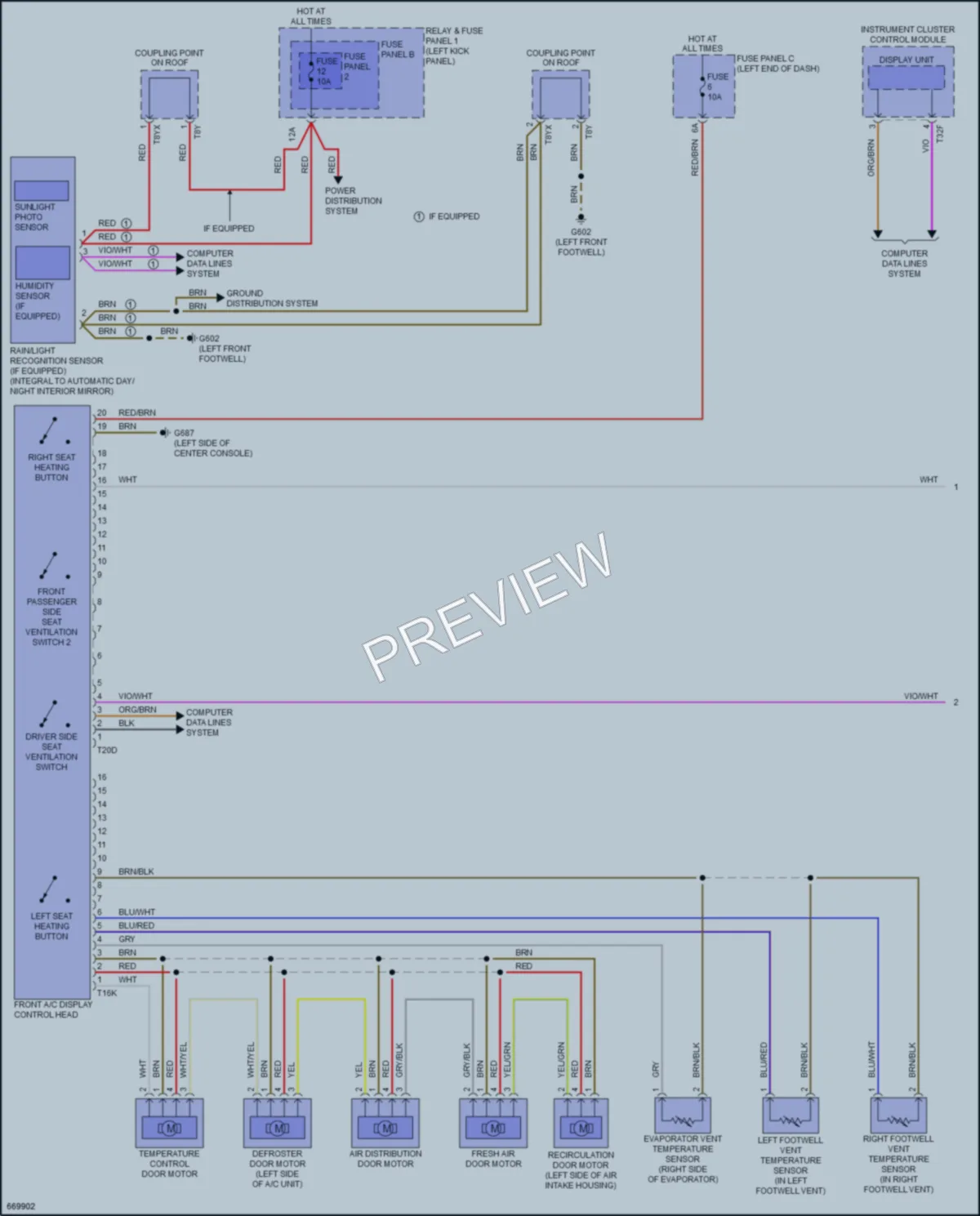 2019 Audi RS5 Air Conditioning wiring diagram preview