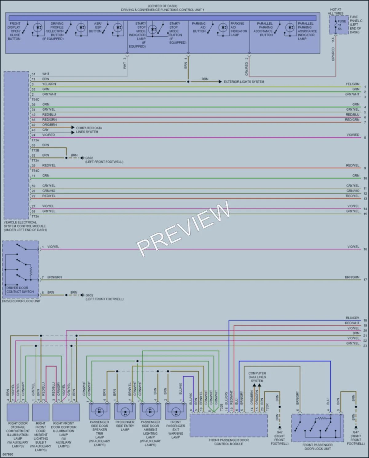 2019 Audi S4 Interior Lights wiring diagram preview