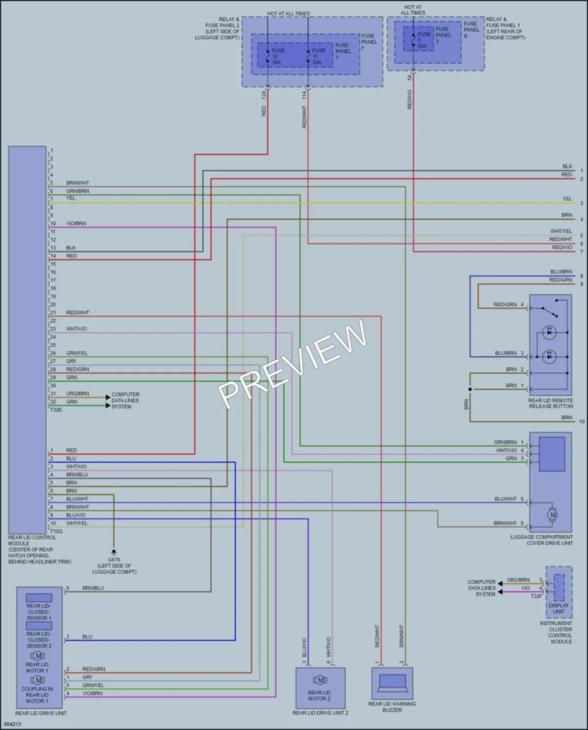 2019 Audi S4 Trunk Tailgate Fuel Door wiring diagram preview