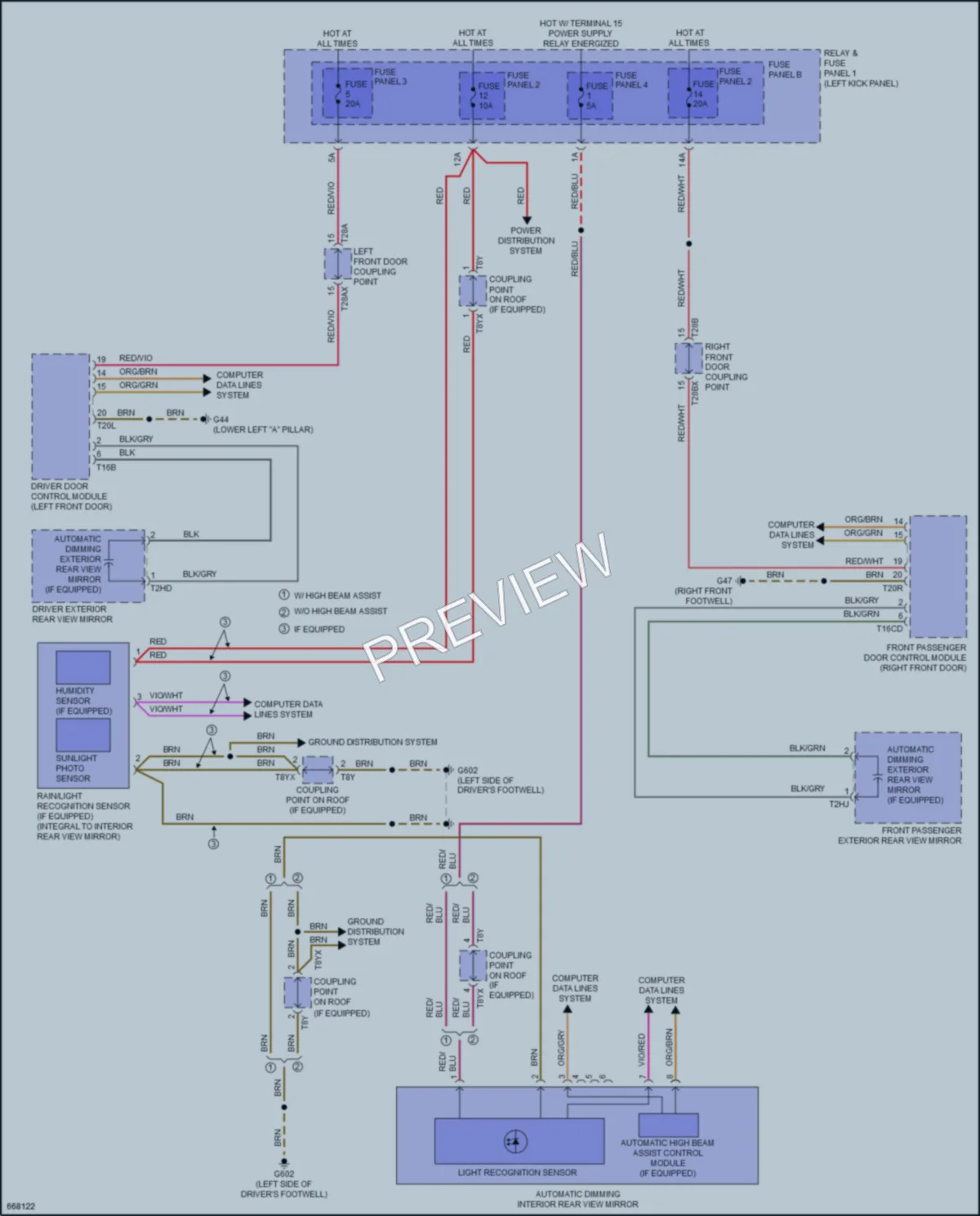 2019 Audi SQ5 Power Mirrors wiring diagram preview