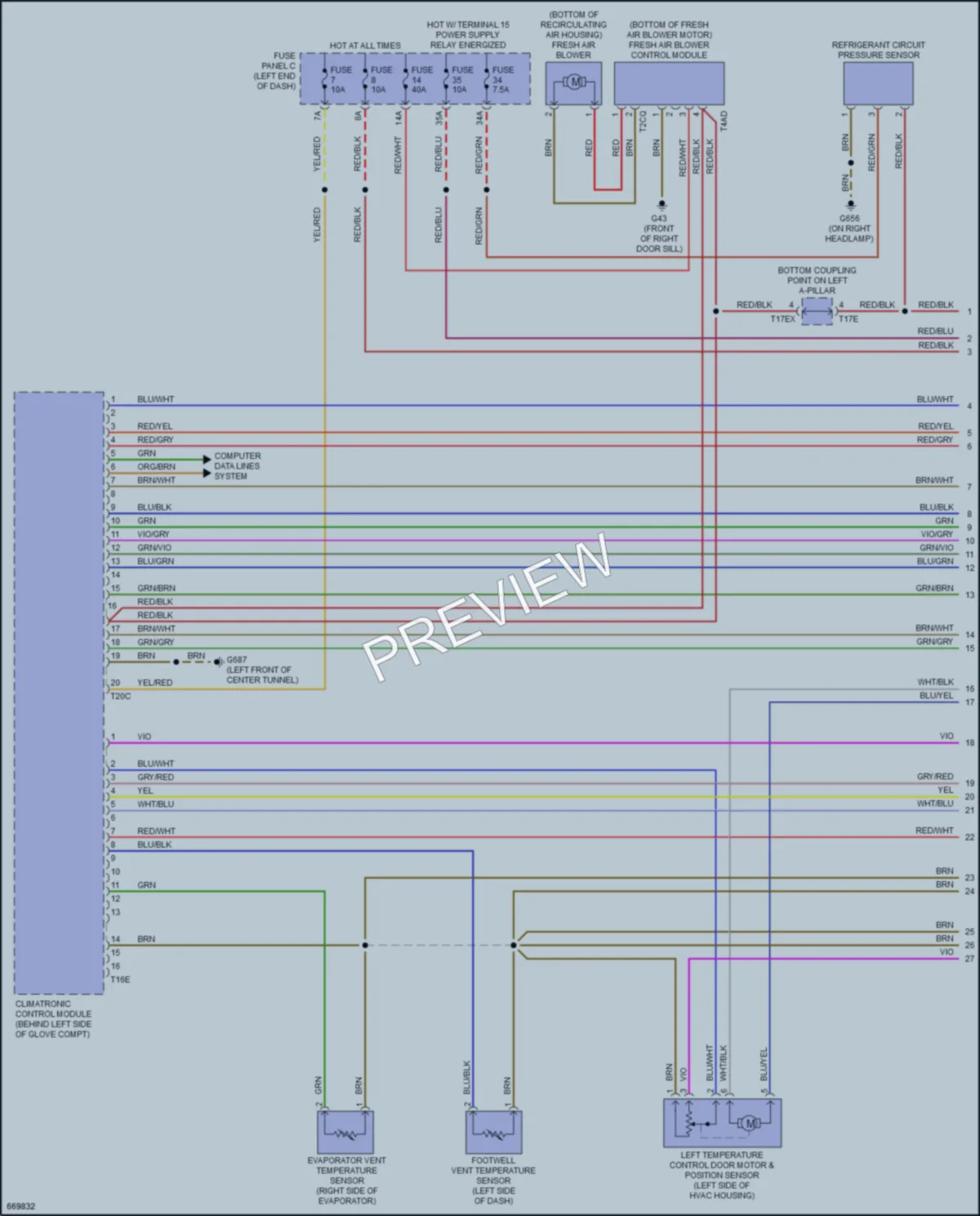 2019 Audi TTRS Air Conditioning wiring diagram preview