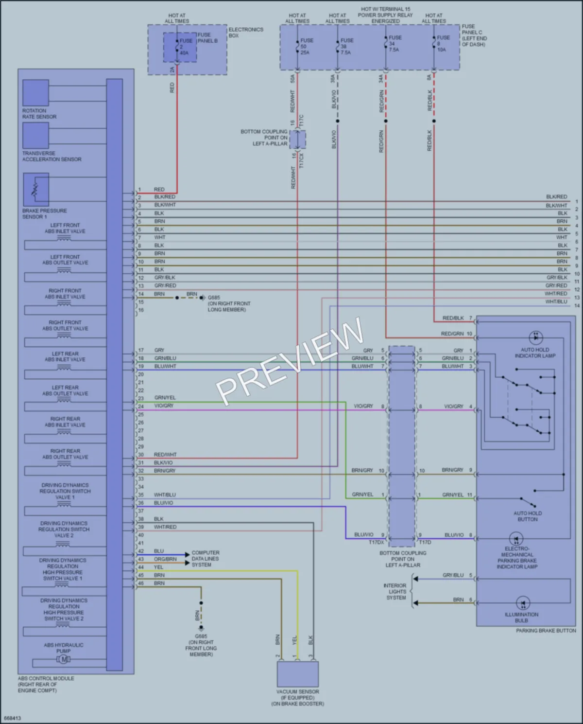2019 Audi TTRS Anti Lock Brakes wiring diagram preview