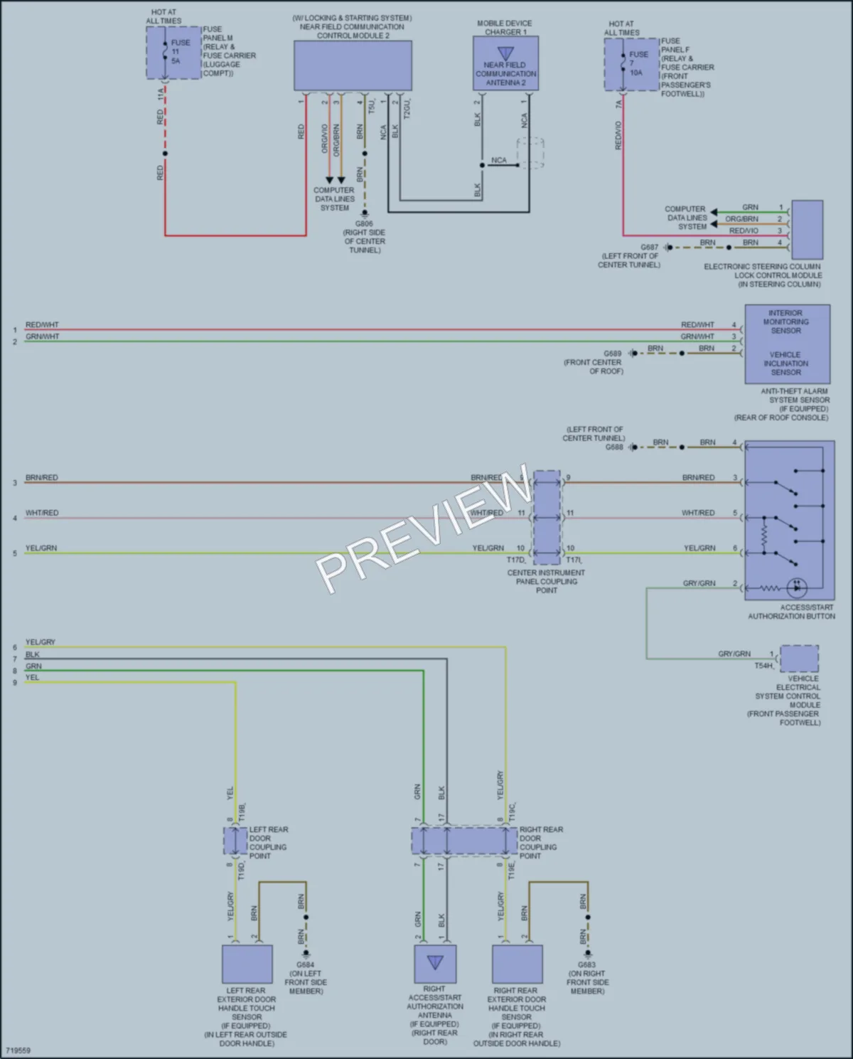 2019 Audi etron Anti Theft wiring diagram preview