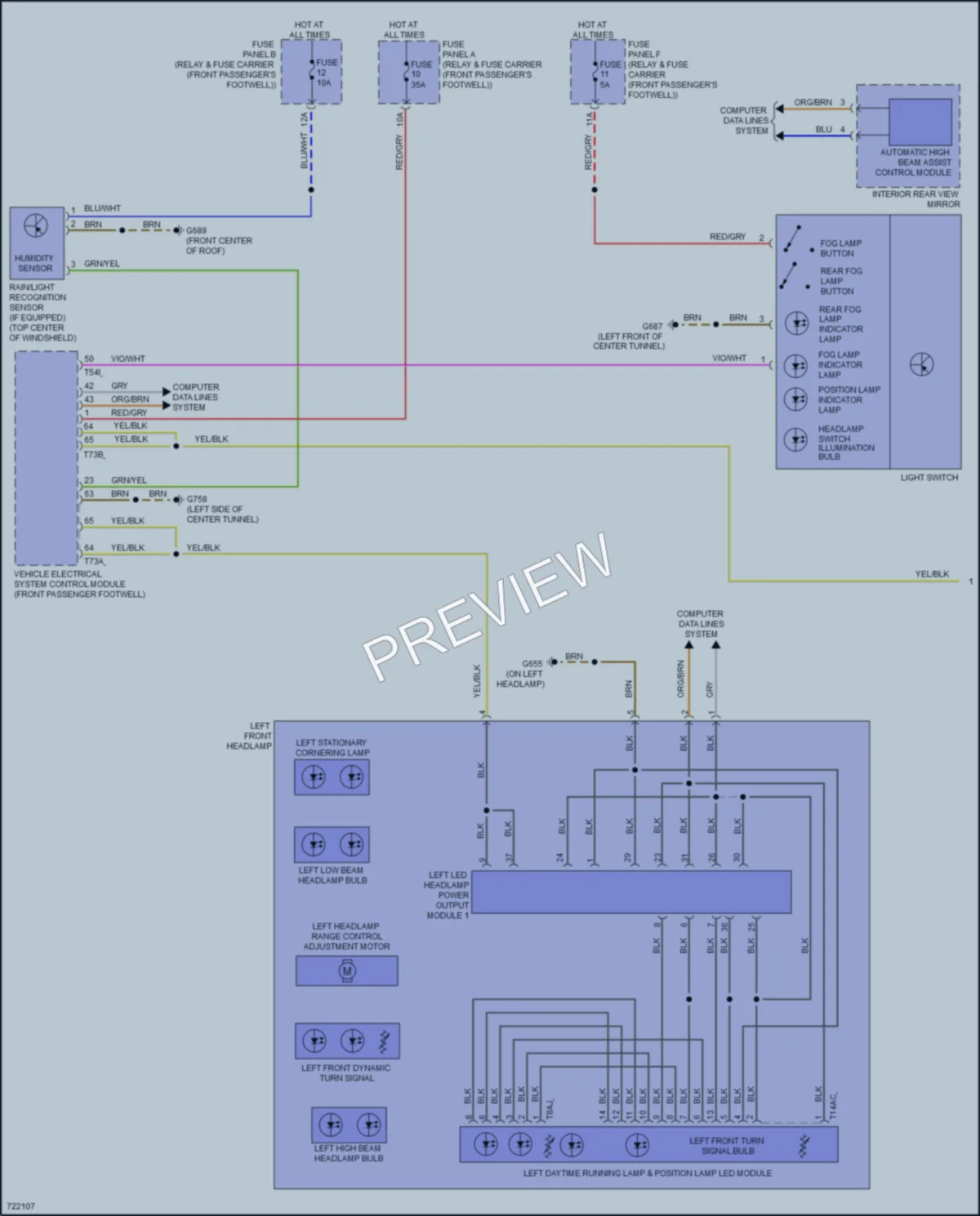 2019 Audi etron Headlights wiring diagram preview