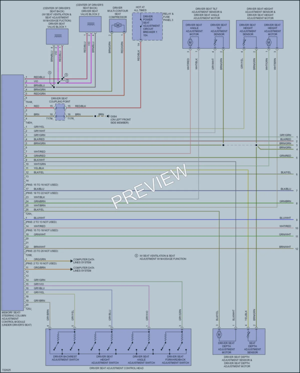 2019 Audi etron Memory Systems wiring diagram preview