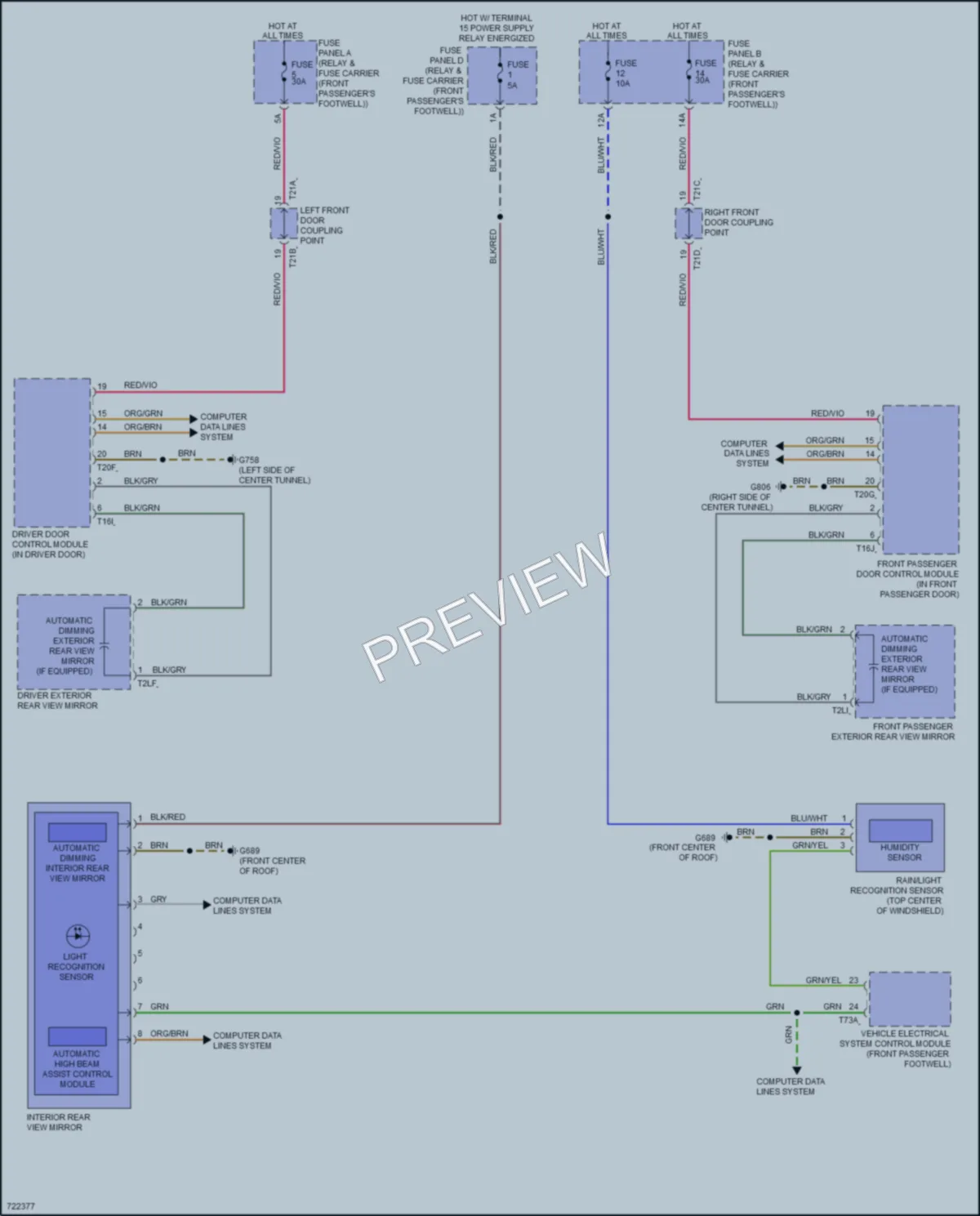 2019 Audi etron Power Mirrors wiring diagram preview