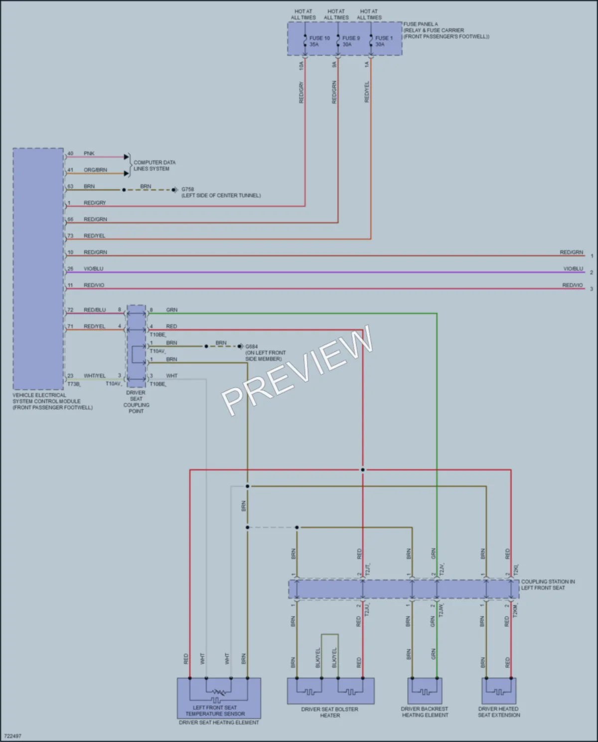2019 Audi etron Power Seats wiring diagram preview