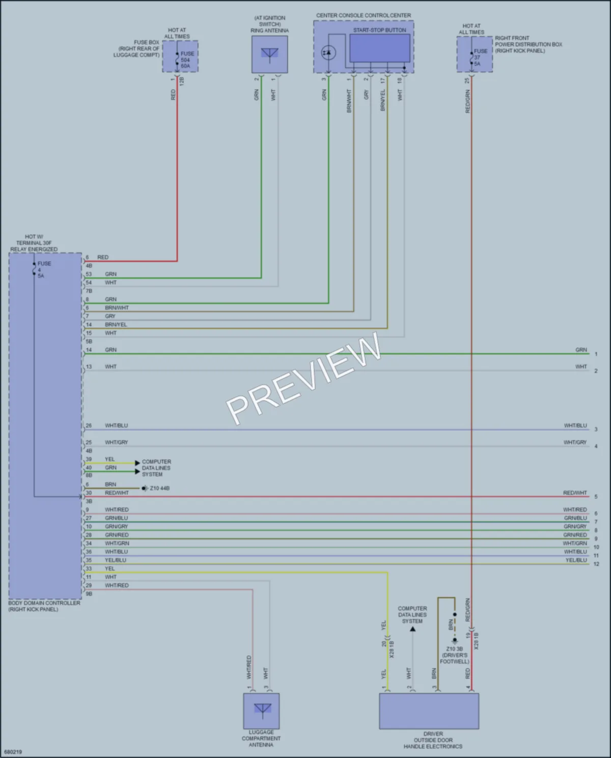 2019 BMW 330i Anti Theft wiring diagram preview