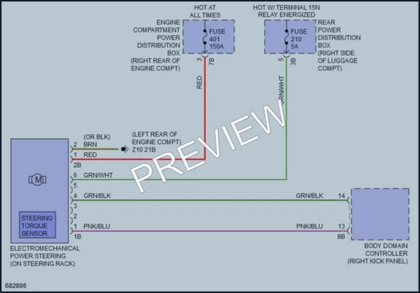 2019 BMW 330i Electronic Power Steering wiring diagram preview