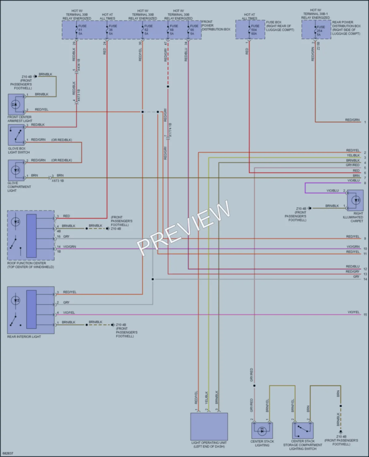 2019 BMW 330i Interior Lights wiring diagram preview