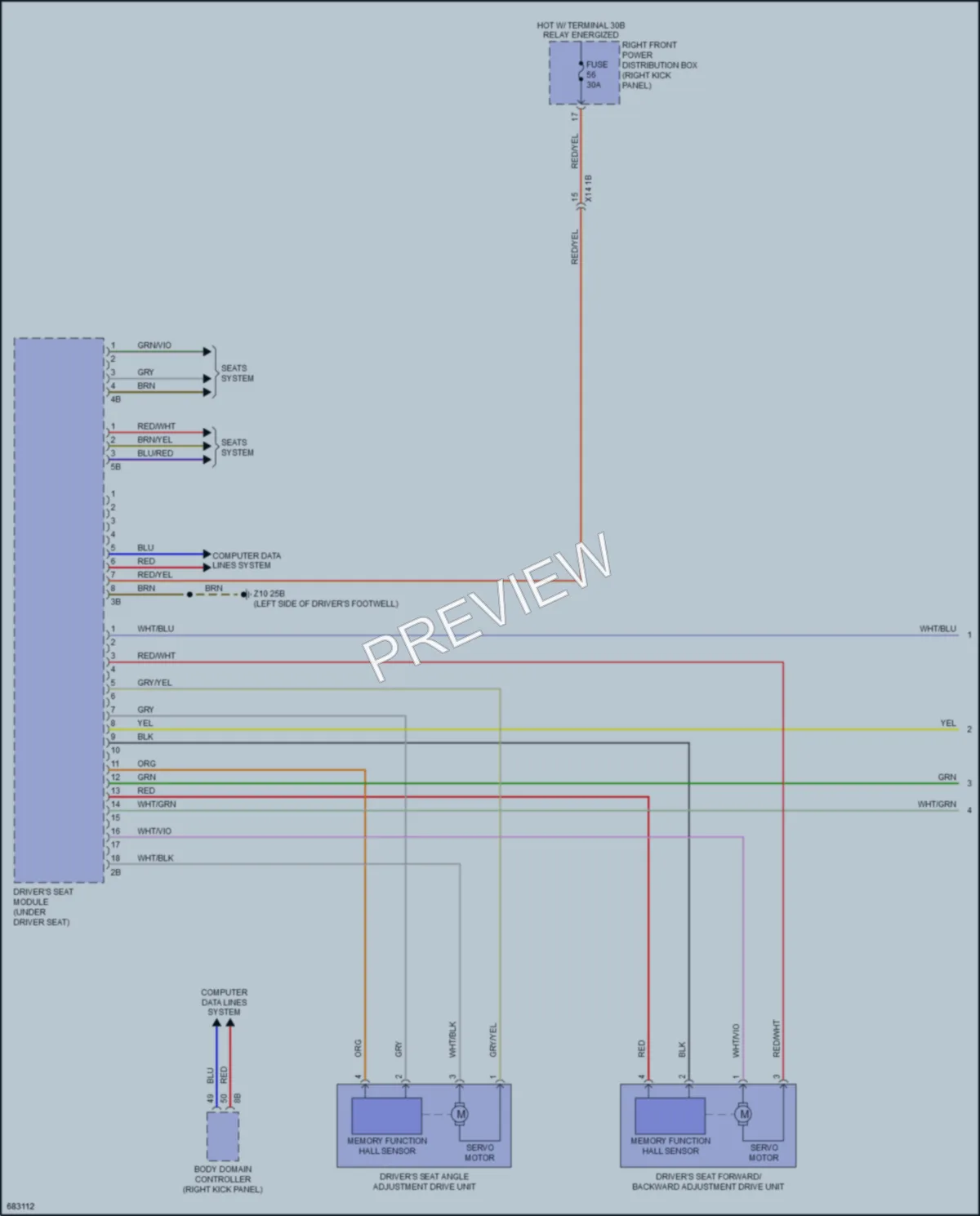 2019 BMW 330i Memory Systems wiring diagram preview
