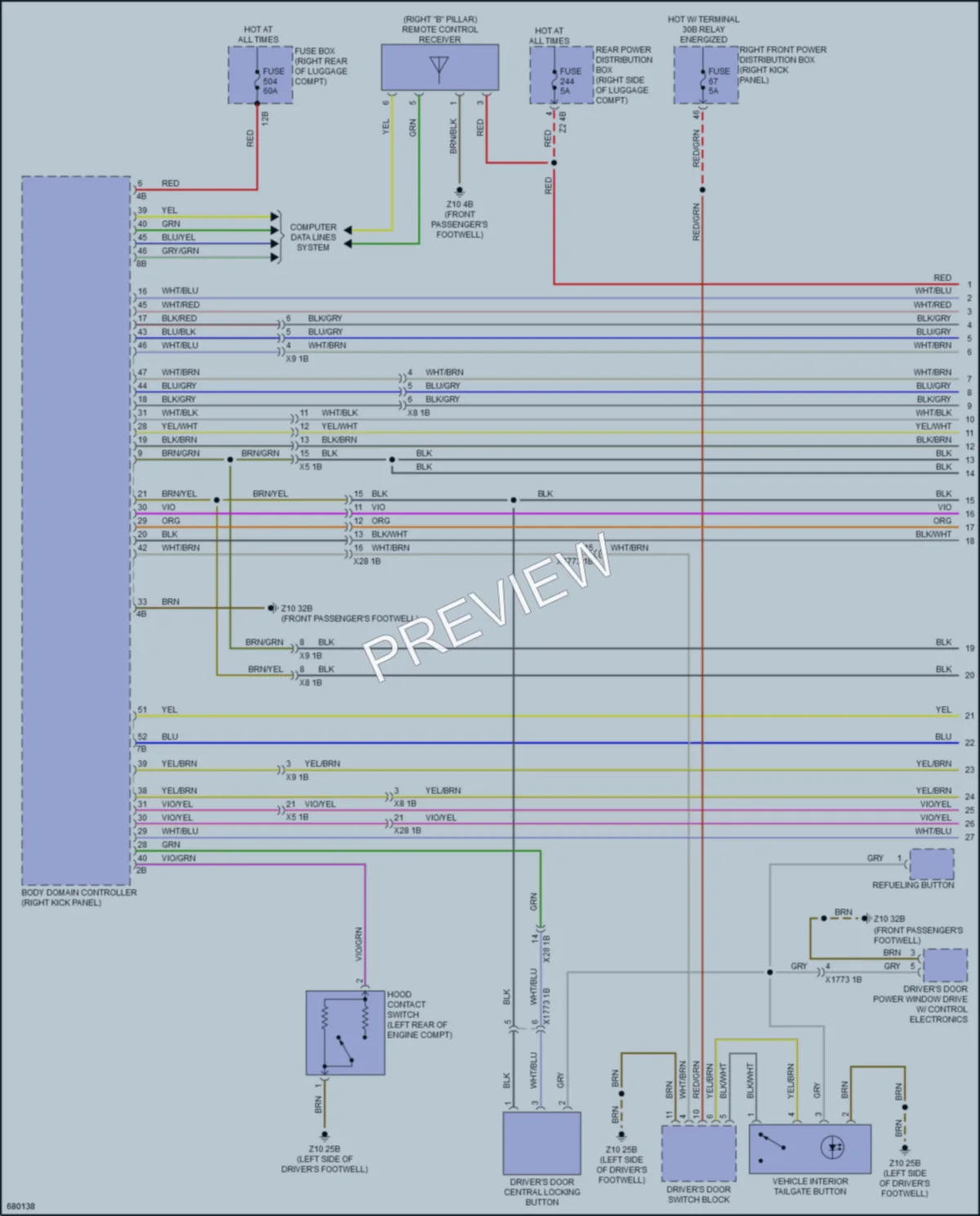 2019 BMW 330i Power Door Locks wiring diagram preview