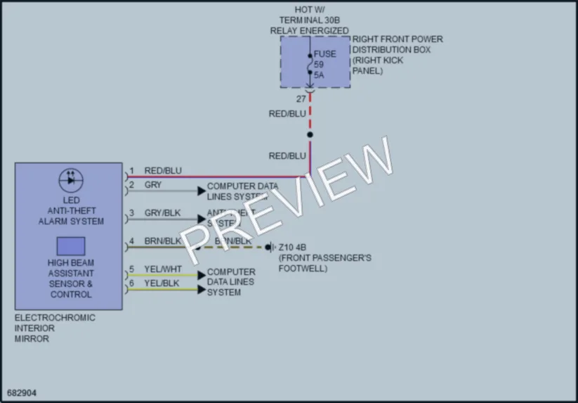 2019 BMW 330i Power Mirrors wiring diagram preview